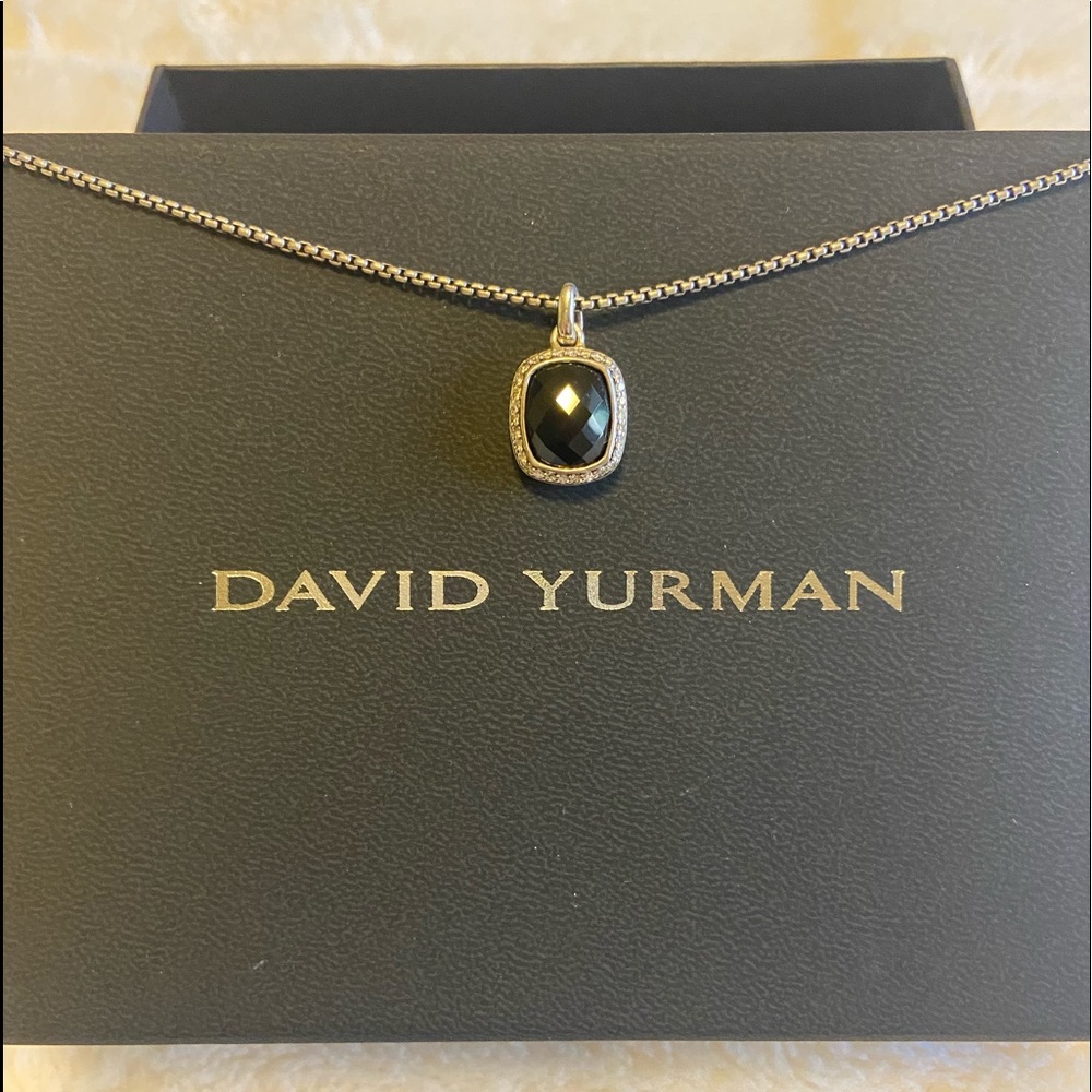 David Yurman Noblesse black onyx diamond necklace